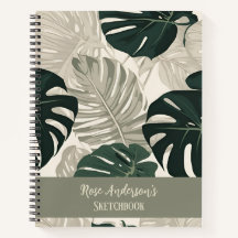 Gepersonaliseerde  Monstera Pattern Sketchbook