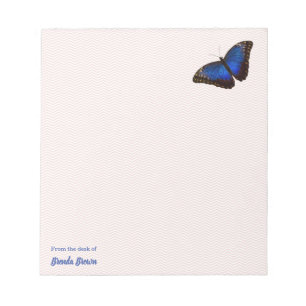 Gepersonaliseerde mooie blauwe Morpho Butterfly Notitieblok