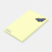 Gepersonaliseerde mooie blauwe Morpho Butterfly Post-it® Notes (Schuin)