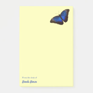Gepersonaliseerde mooie blauwe Morpho Butterfly Post-it® Notes