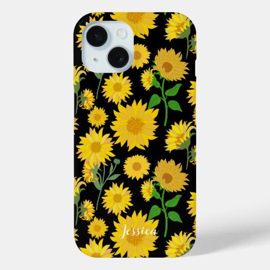 Gepersonaliseerde, mooie en levendige zonnebloem Case-Mate iPhone case (Achterkant)