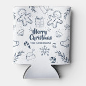 Gepersonaliseerde mooie kerst schets Koelbox Blikjeskoeler (Voorkant)