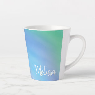 Gepersonaliseerde mooie regenboog latte mok