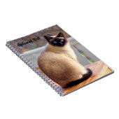 Gepersonaliseerde mooie Siamese kat met blauwe oge Notitieboek (Rechterzijde)