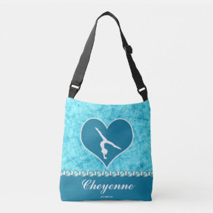 Gepersonaliseerde mooie Turquoise Gymnastiek Crossbody Tas