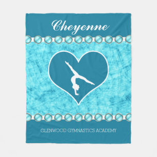 Gepersonaliseerde mooie Turquoise Gymnastiek Fleece Deken