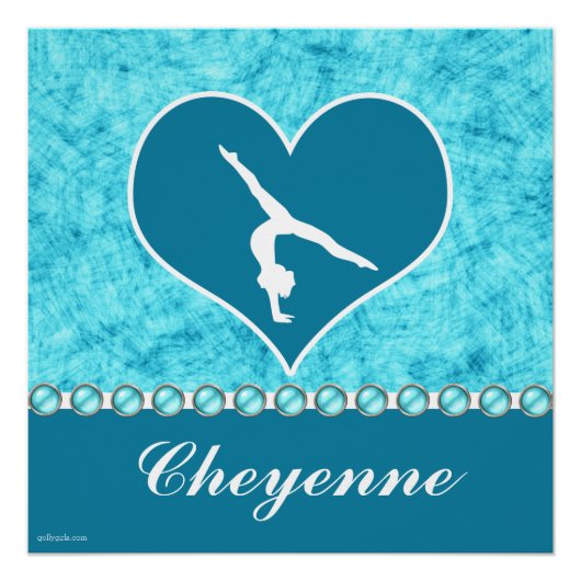 Gepersonaliseerde mooie Turquoise Gymnastiek Perfect Poster (Voorkant)