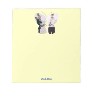 Gepersonaliseerde Mooie Twee Foto Butterfly Custom Notitieblok