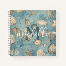 Gepersonaliseerde mooie zeeschelpen in blauw