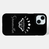 Gepersonaliseerde Moon Phase Moth Zwart-wit Case-Mate iPhone Case (Achterkant (horizontaal))