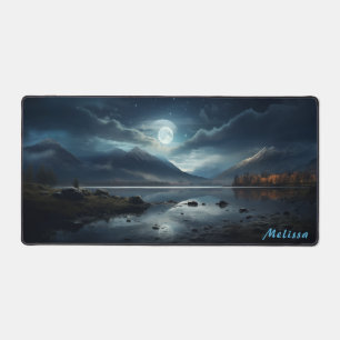 Gepersonaliseerde Moonlight Night Landscape Desk M Bureaumat