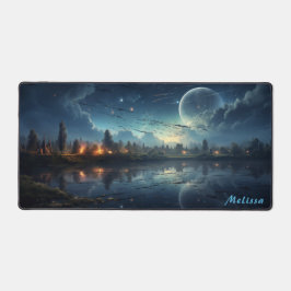 Gepersonaliseerde Moonlight Night Landscape Desk M Bureaumat