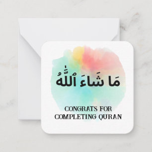 Gepersonaliseerde Moslim Congrats Mashallah Notitiekaartje