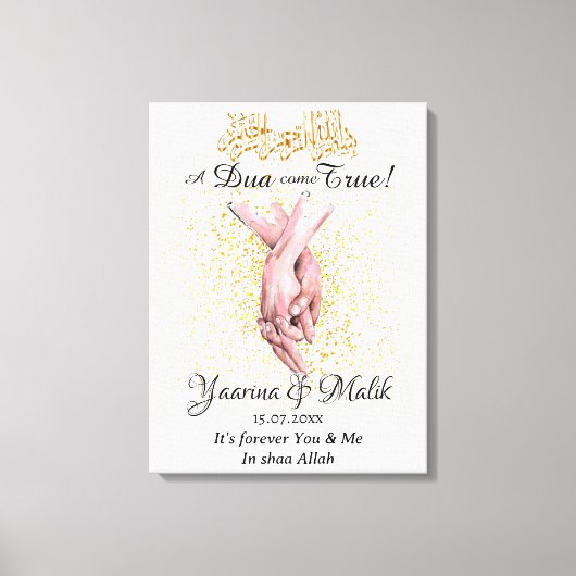 Gepersonaliseerde moslim paar geschenk canvas Prin (Voorkant)