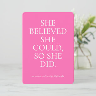 Gepersonaliseerde Motivatie quote Kaart - ze deed