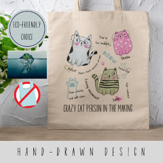 Gepersonaliseerde motivatie quotes met schattige k tote bag