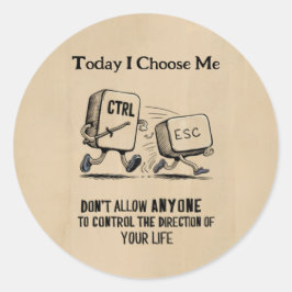 Gepersonaliseerde Motivatie "Vandaag kies ik voor Ronde Sticker