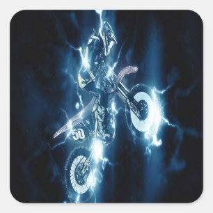 Gepersonaliseerde Motocross Vierkante Sticker