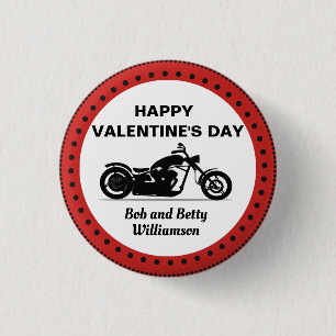 Gepersonaliseerde motorfiets Happy Valentijnsdag Ronde Button 3,2 Cm