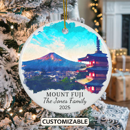 Gepersonaliseerde Mount Fuji Ornament, Japan Gift Keramisch Ornament