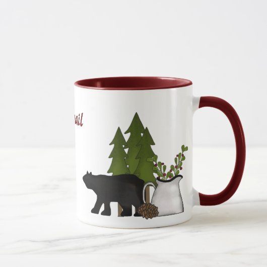 Gepersonaliseerde Mountain Moose en Beer Mok (Rechts)