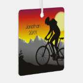 Gepersonaliseerde mountainbikkerst metalen ornament (Voorkant Rechts)