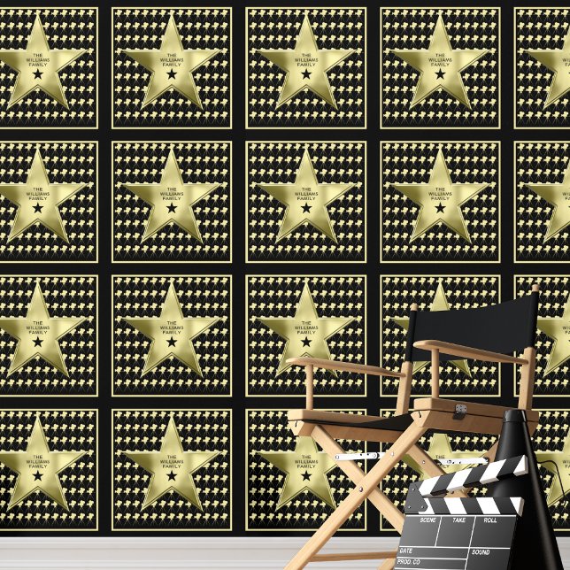 Gepersonaliseerde Movie Star Aangepaste naam Home  Behang (The perfect custom wallpaper for home theaters, aspiring actors and movie buff's personal spaces,)