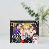 Gepersonaliseerde Movie Star Sla de datum op Aankondigingskaart (Staand voorkant)