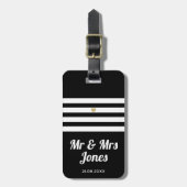 Gepersonaliseerde Mr en Mrs Black Wedding Pas getr Bagagelabel (Voorkant verticaal)