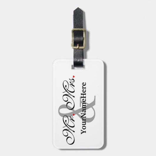 Gepersonaliseerde Mr en Mrs Plus Kleur aanpassen Bagagelabel (Voorkant verticaal)