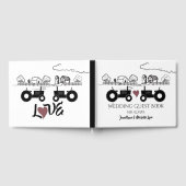 Gepersonaliseerde Mr en Mrs Tractors in LOVE Weddi Gastenboek (Volledig)