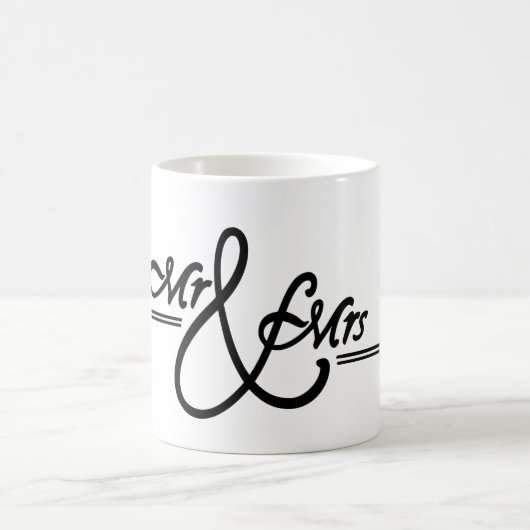 Gepersonaliseerde Mr en Mrs Wedding mok (Center)