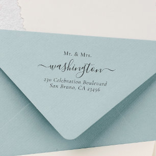 Gepersonaliseerde Mr & Mrs Bruiloft retouradres Rubberstempel