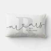 Gepersonaliseerde Mr. Mrs. Monogram bruiloft Kussen (Achterkant)