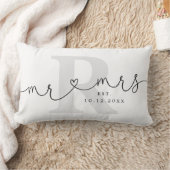 Gepersonaliseerde Mr. Mrs. Monogram bruiloft Kussen (Deken)