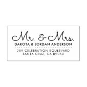 Gepersonaliseerde Mr & Mrs Script Bruiloft Retoura Rubberstempel (Afrduk)