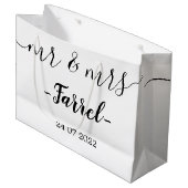 Gepersonaliseerde Mr & Mrs Wedding Day Large Gift  Groot Cadeauzakje (Voorkant Gekanteld)