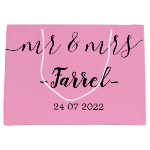 Gepersonaliseerde Mr & Mrs Wedding Day Large Gift Groot Cadeauzakje