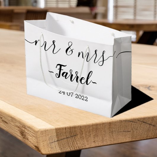 Gepersonaliseerde Mr & Mrs Wedding Day Large Gift  Groot Cadeauzakje