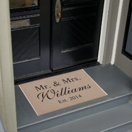 Gepersonaliseerde Mr. & Mrs Wedding Deurmat