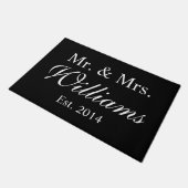Gepersonaliseerde Mr. & Mrs Wedding Deurmat (Schuin)
