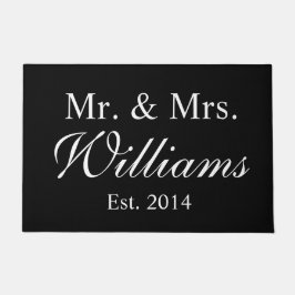 Gepersonaliseerde Mr. & Mrs Wedding Deurmat