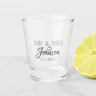 Gepersonaliseerde Mr. & Mrs Wedding Shot Glass Shot Glas