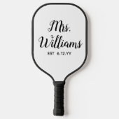 Gepersonaliseerde Mrs Est Uw Datum Vrijgezellenfee Pickleball Paddle (Achterkant)