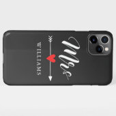 Gepersonaliseerde Mrs. met Heart en Arrow iPhone Hoesje (Achterkant horizontaal)