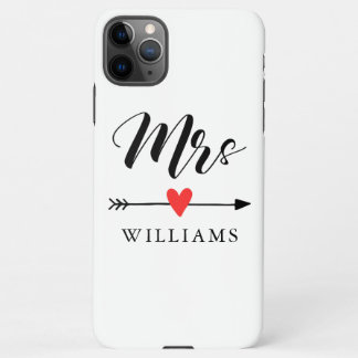 Gepersonaliseerde Mrs. met Heart en Arrow iPhone 11Pro Max Hoesje