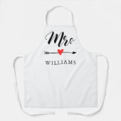 Gepersonaliseerde Mrs. met Heart en Arrow Schort (Voorkant)