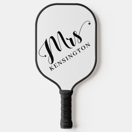 Gepersonaliseerde Mrs Pas getrouwd Typografie Foto Pickleball Paddle (Voorkant)