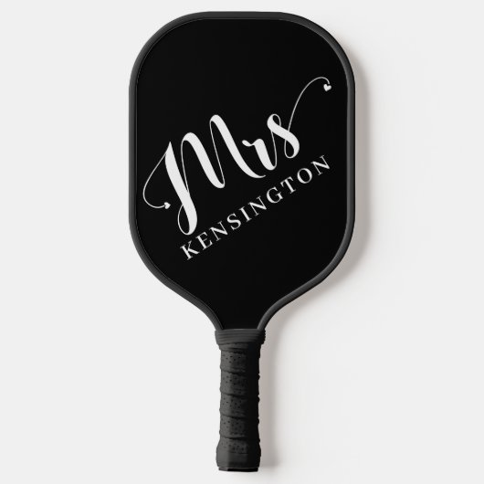 Gepersonaliseerde Mrs Pas getrouwd Typografie Pickleball Paddle (Achterkant)