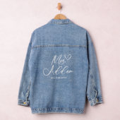 Gepersonaliseerde Mrs Script Bride's Naam Bruiloft Denim Jacket (Hangar)